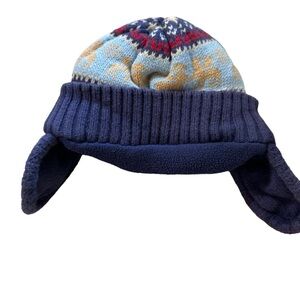 Gymboree baby boys 6-12 month blue hat with reindeer's